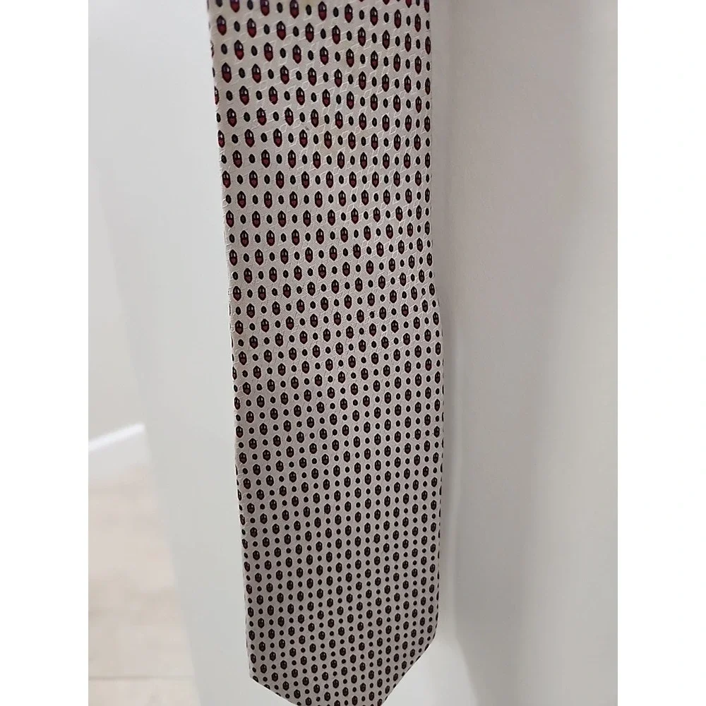 Givenchy Monsieur Silk Tie Made in Italy‎ Cream Red Blue Geometric Mens